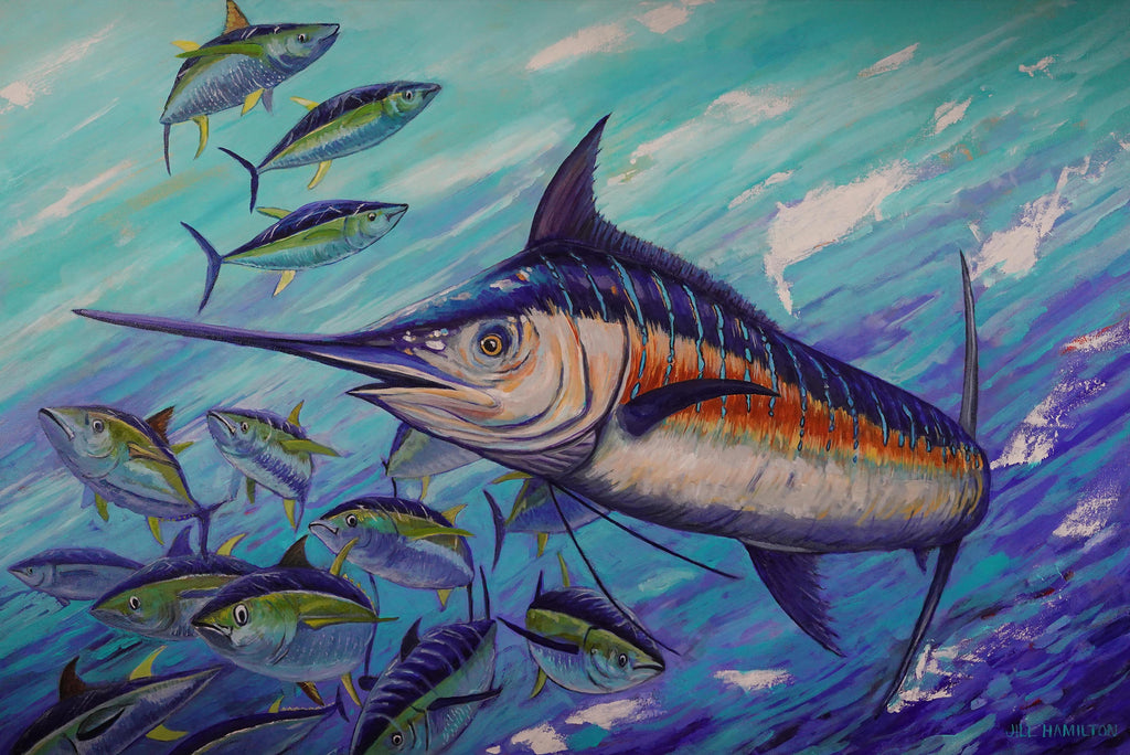 Blue Marlin: Chasing Silver (36X24)