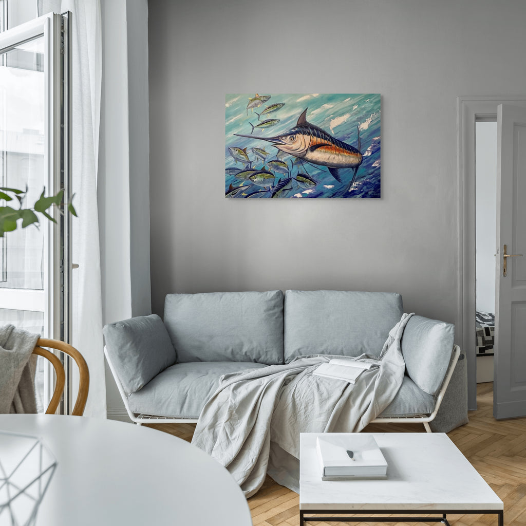 Blue Marlin: Chasing Silver (36X24)